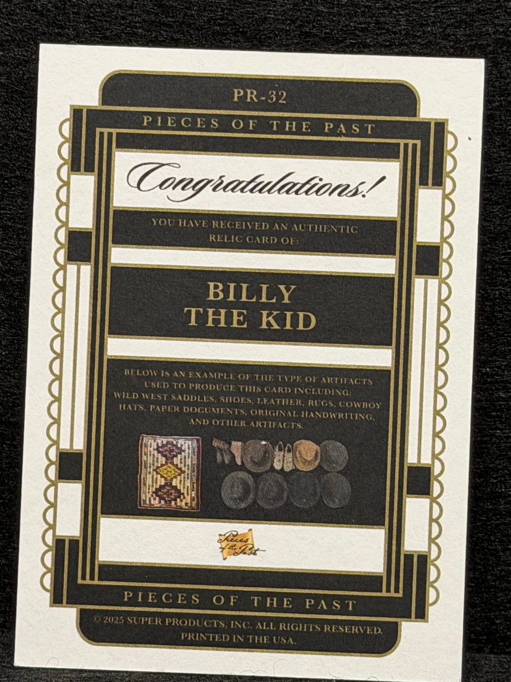 2025 Pieces of The Past 1700's Billy The Kid Authentic Relic Patch W671
