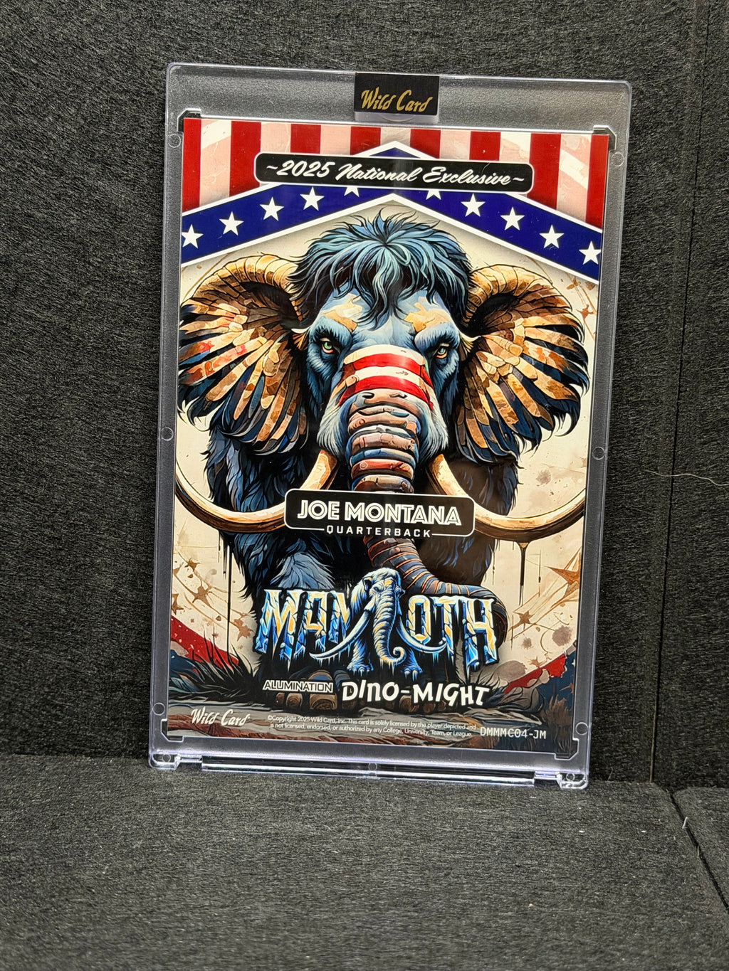 2025 Wild Card Mammoth Joe Montana Dino-Might National Exclusive Aluminated
