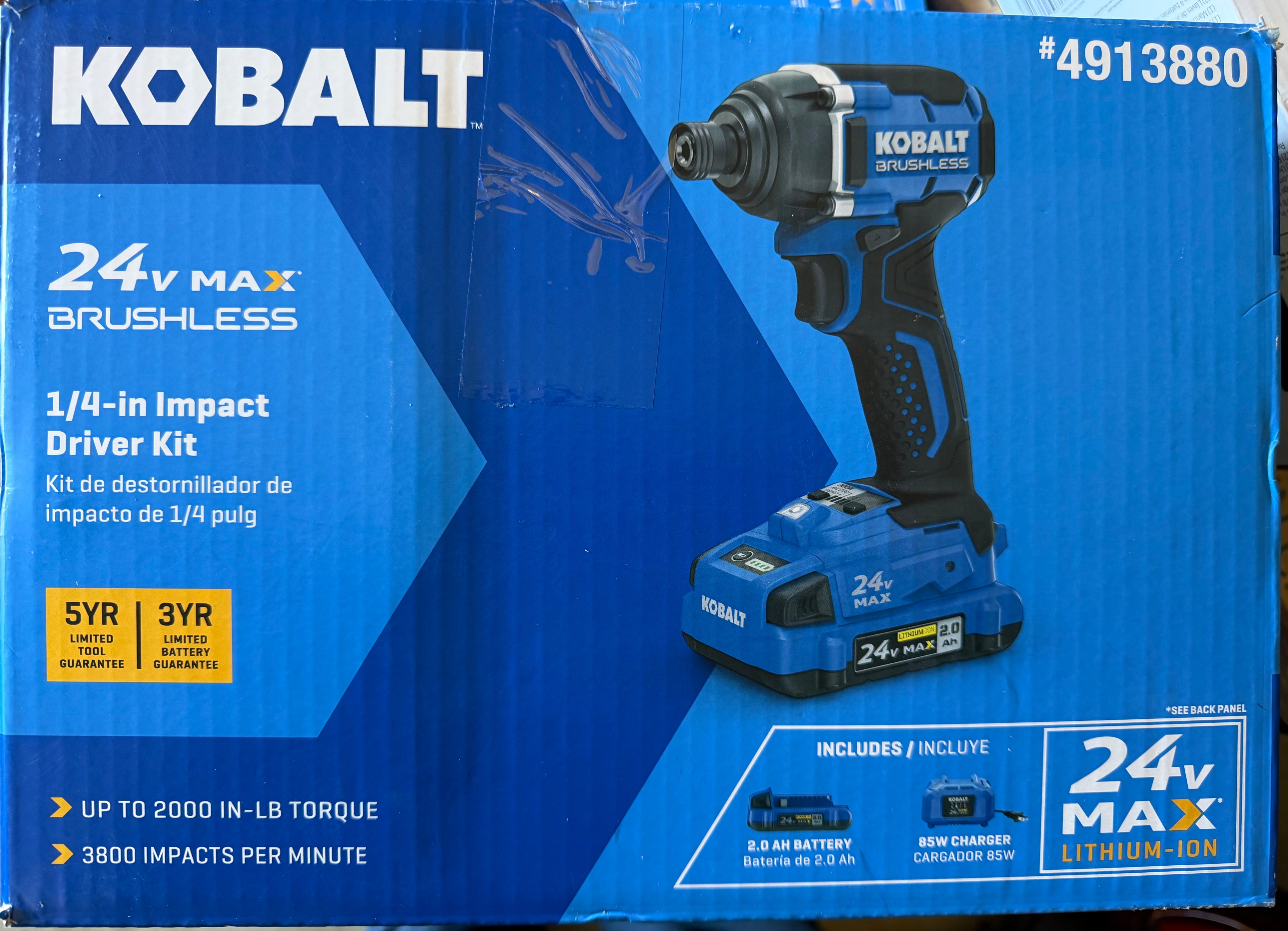 (Brand New) Kobalt 24-volt Max 1/2-in Drive Brushless Cordless Impact Wrench(wit