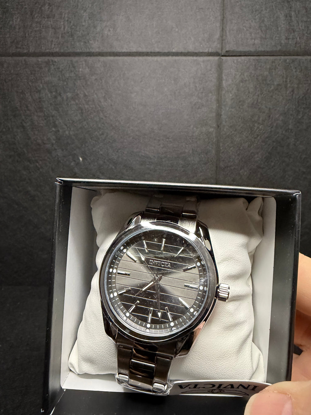 Invicta Men's Celestial Quartz Black Dial Stainless Steel Watch