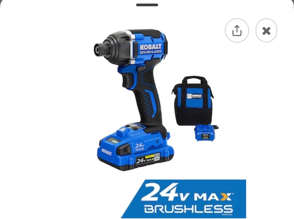 (Brand New) Kobalt 24-volt Max 1/2-in Drive Brushless Cordless Impact Wrench(wit