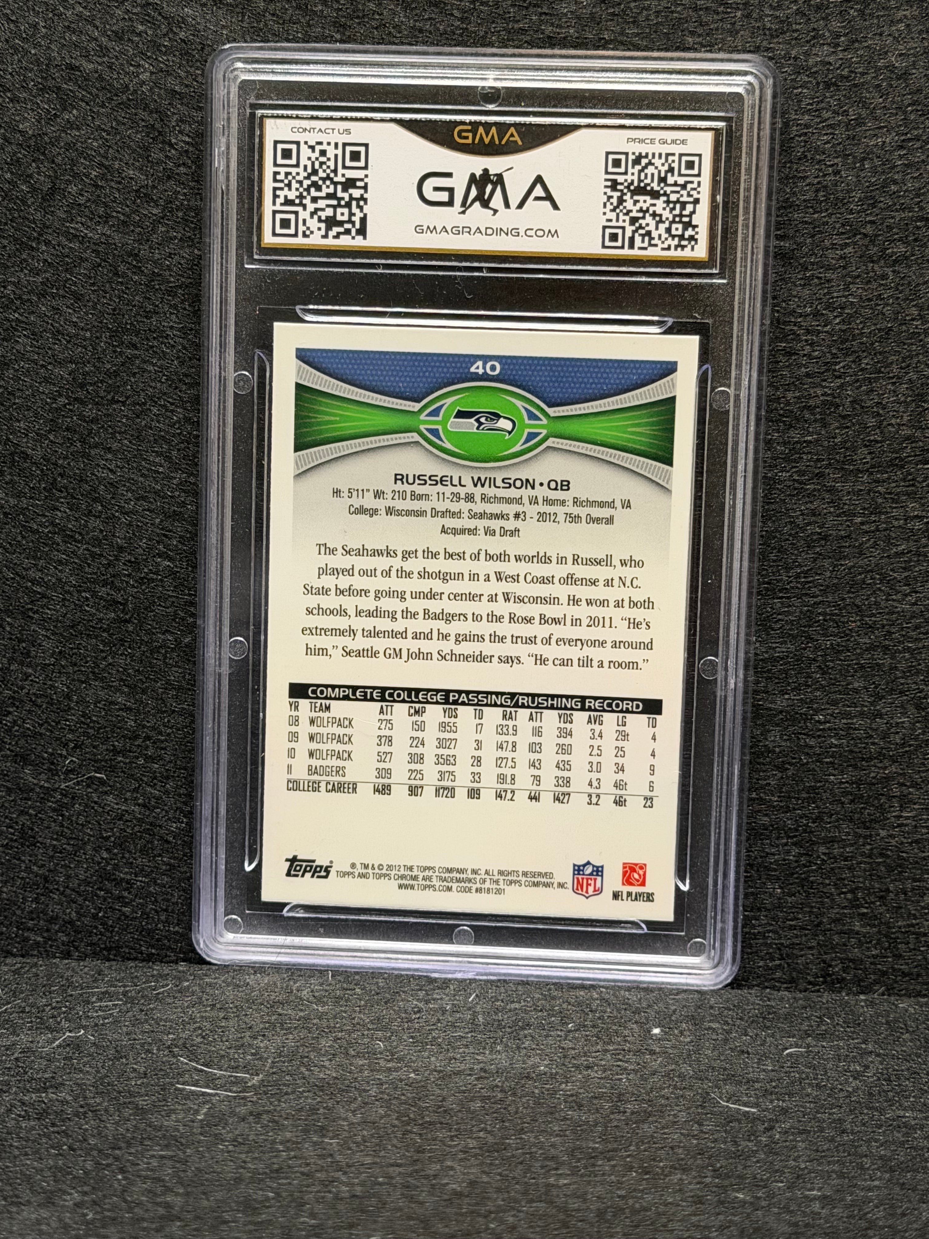 2012 Topps Chrome Russell Wilson ROOKIE #40 PSA 10 GEM MINT