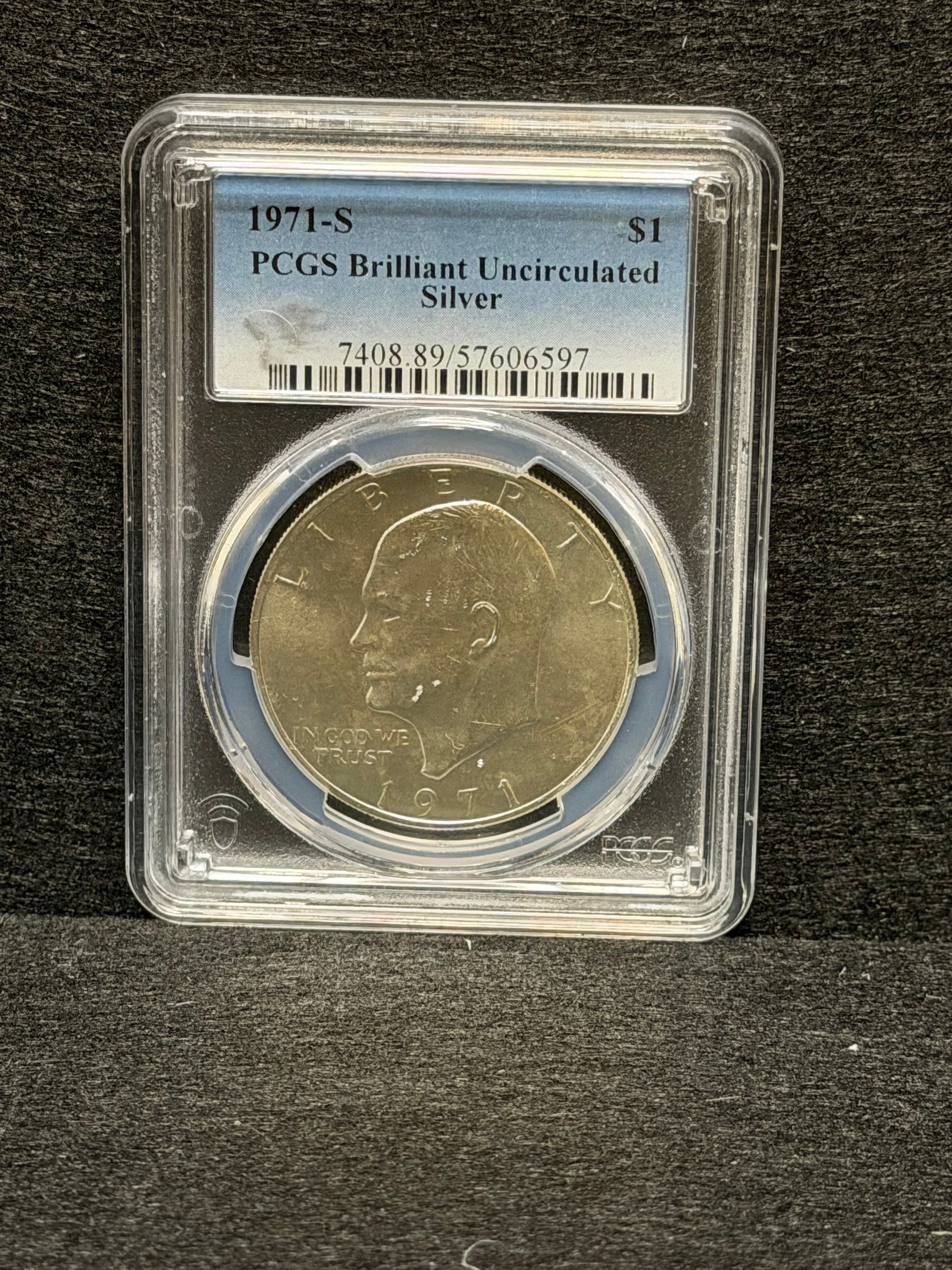 1971-S Eisenhower Silver Dollar PCGS Brilliant Uncirculated MS66