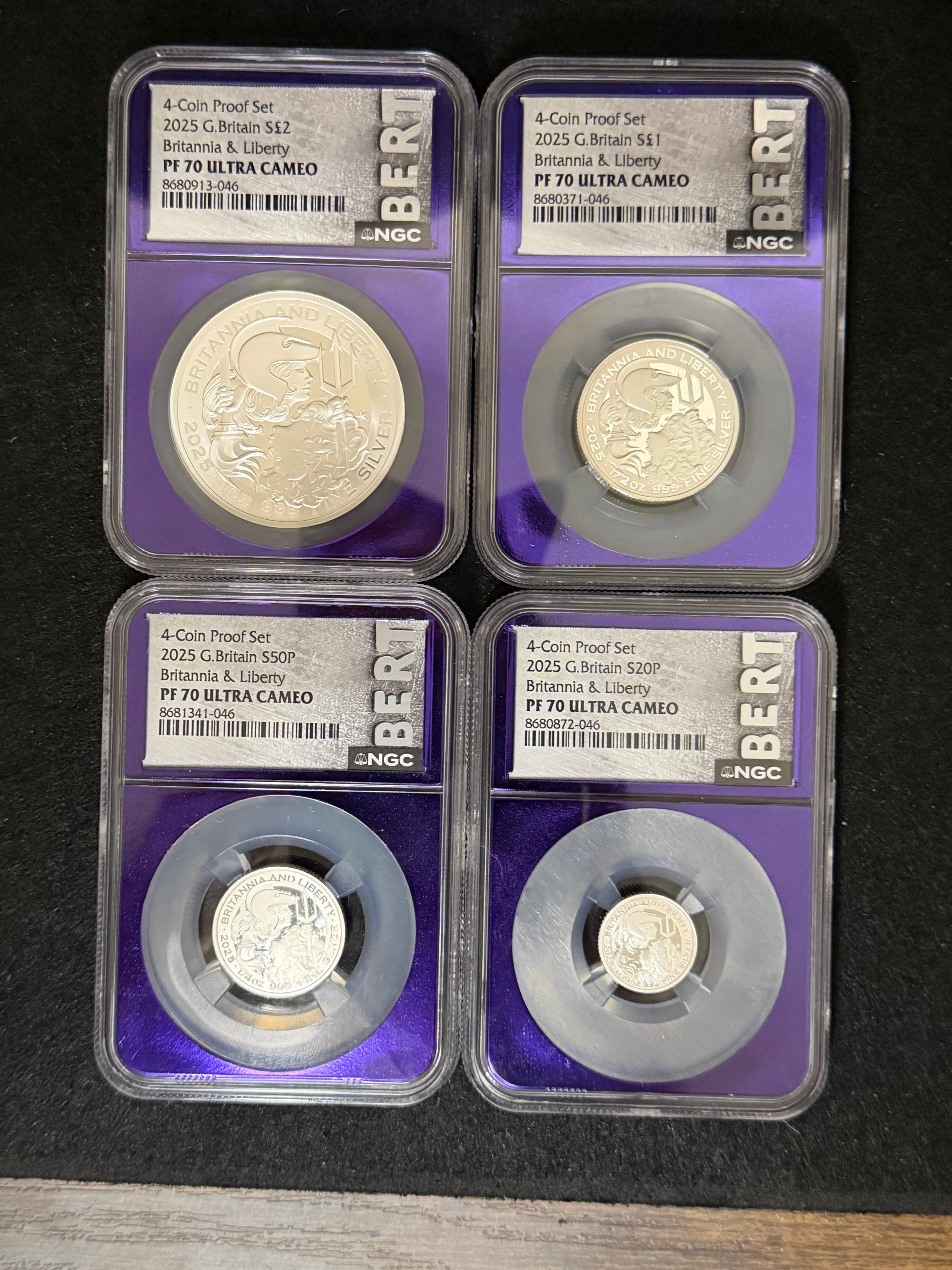 2025 Great Britain Britannia & Liberty 4-Coin Proof Set NGC PF70 UC